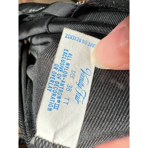 Vanity fair slip dress black x lace bust knee size 38 - Picture 7 of 9